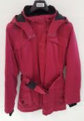 1 x Steilmann Red Womens Padded Waterproof Winter Coat With Clip Belt - UK Size 12 - New Sample Sto
