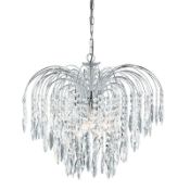 1 x Searchlight Waterfall 5 Light Chandelier in Chrome - Ex Display Stock - CL298 - Product Code