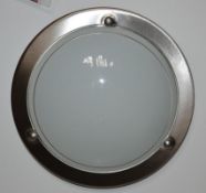 1 x Jupiter 1 Light Flush Ceiling Light Satin Silver - CL364 - Ref: PAL Edin/2 12624 - Lo