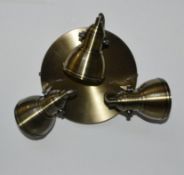 1 x Focus 3 Light Ceiling Spotlight Antique Brass - CL364 - Ref: PAL Edin/2 12684 - Locat