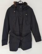 1 x STEILMANN KIRSTEN Ladies Black Padded Coat With Detachable Hood & Faux Fur Inner Lining - CL210
