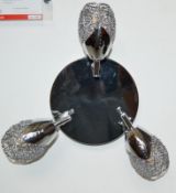 1 x Mesh Spot 3 Light Spotlight Polished Chrome - CL364 - Ref: PAL Edin/3 12687 - Locatio
