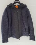 1 x Steilmann Kirsten Womens Navy & Grey Padded Down Hooded Coat - UK Size 12 - New Sample Stock - C