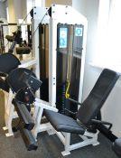 1 x Force Seated Leg Curl Pin Loaded Gym Machine With 100kg Weights - Ref: J2027