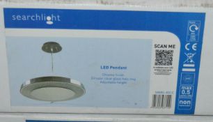 1 x Searchlight 58880-80CC Halo Chrome LED Pendant Light Clear Crystal Decoration - Brand New and