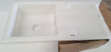 1 x Franke Galassia GAK 611 Ceramic White Kitchen Sink - Ref BY180