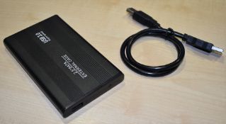 1 x External 1000gb Hard Drive - Fast USB 3.0 External Drive With Aluminum Case, Carry Pouch and