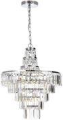 1 x Searchlight Belle 4 Light Chandelier With Chamfered Glass Droplet Bars - Ex Display Stock -