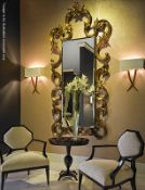 1 x Christopher Guy 'RIBIÈRE' Hand-Carved, Wall Hung Dressing Mirror - Gold Finish