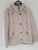 1 x Steilmann Feel C.o.v.e.r By Kirsten Womens Coat - Quilted Real Down Filled Coat In Cream, With D