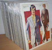 100 x Vintage Reproduction Posters Featuring Mens Fashion Adverts - 30 x 40 cms Suitable For A3