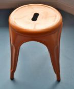 8 x Industrial Style Orange Children's Stools Finished In Metal - CL425 - Location: Altrincham WA14