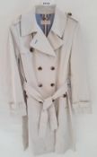 1 x STEILMANN KS.selection Ladies Ivory Double Breasted Belted Trench Coat - CL210 - UK Size 12 - Re