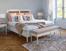1 x Grange 'Ermitage' Cane Bed With Slatted Base And Headboard - Size: Emperor Long - Colour: Cream