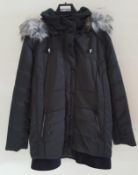 1 x STEILMANN Feel C.O.V.E.R.R Ladies Black Padded Coat With Faux Fur Detachable Hood & Inside Pocke