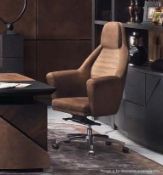 1 x SMANIA Executive 'GT' Nubuck Suede Leather Upholstered Luxury Italian Designer Office Chair (Plg