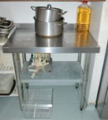1 x VOGUE Stainless Steel Prep Table With an Upright Shelf - CL425 - Location: Altrincham WA14