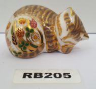 1 x Collectible Royal Crown Derby Paperweight Cottage Garden Kitten - Ref RB205 I