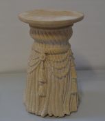1 x Stone Lamp / Coffee Table With Glass Top - Dimensions: (Pedestal) H44/D29cm x (Glass Top)
