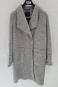 1 x Steilmann Kirsten Womens Grey Wool Blend Pin Buttoned Coat - UK Size 12 - New Sample Stock - CL2