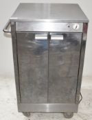 1 x Victor Stainless Steel Food Warming Holding Cabinet on Castors - 240v - H100 x W57 x D57 cms -