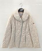 1 x Steilmann Ice White Ladies Quilted Coat - CL210 - UK Size 12 - Ref: NC109 - New Sample Stock - L