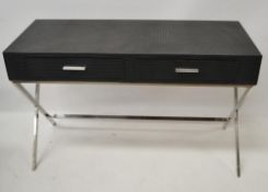 1 x Wooden 2-Drawer Dresser Finished In Faux Black Crocodile Skin - Ref: BLT375 - CL380 - NO VAT -