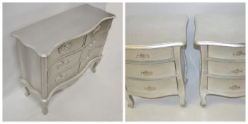 Metallic Silver Drawer Set - Ref: BLT378, BLT380 - CL380 - NO VAT - Location: Altrincham WA14