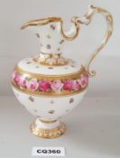 1 x ANTIQUE GEORGE JONES & SONS CRESENT POTTERY JUG WITH ROSE PATTEN - Ref CQ360 E -Dimensions: H20/