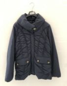 1 x Steilmann Ladies Navy Coat With A High Padded Collar - CL210 - UK Size 12 - Ref: NC107 - New Sam