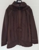 1 x Steilmann KSTN Womens Brown Padded Winter Coat With Detachable Hood - UK Size 12 - New Sample St