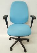1 x Light Blue Double Lever Office Chair - Ref CBU38