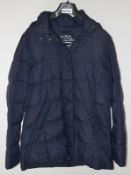 1 x Steilmann Kirsten Womens Real Down Quilted Winter Coat In Dark Blue - Removable Hood With Faux F