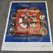 1 x Theatre Poster - BRONCO BILLY - Starring Clint Eastwood, Sondra Locke, Dennish Hackin and Neal