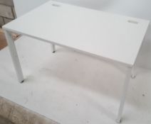 1 x White Single Office Desk L120 x W80CM - Ref CBU86/1