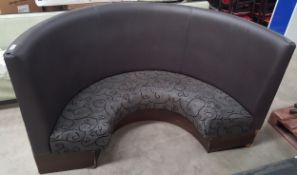1 x Restaurant/Bar Semi Circle Faux Leather & Fabric Seating Booth - CL431 - Location: Altrincham