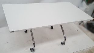 1 x White Office Folding Top Table With Chrome Legs - Ref CBU89/1