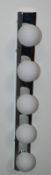 1 x 5 Light Switched Bathroom Wall Fitting in Polished Chrome with Frosted Glass - CL364