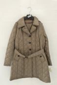 1 x Steilmann Feel C.o.v.e.r By Kirsten Khaki Womens Belted, Quilted Coat - CL210 - UK Size 12 - Ref