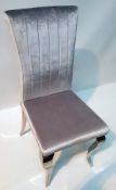 3 x STYLISH SLIVER PLUSH VELOUR DRESSING/DINING TABLE CHAIRS - CL408 - Location: Altrincham WA14