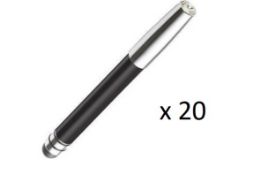 20 x ICE LONDON App Pen Duo - Touch Stylus And Ink Pen Combined - Colour: BLACK - MADE WITH SWAROVSK