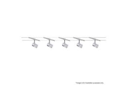 1 x Chrome 5-Light Cable Kit With Adjustable Cube Glass Heads - Ex Display Stock - CL448 - Ref: J168