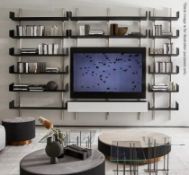 4 x Gallotti & Radice 'Brera' Library Modular Book Shelving Sections With A Wenge Finish - 120M - Re