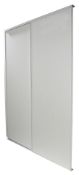 1 x BLIZZ Pack of 2 Sliding Wardrobe Doors In White Decorative Panel With White Lacquered Steel Trac