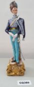 1 x Rare Italian Capodimonte Porcelain Bruno Merli Soldiers Figurines 1815