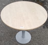 Round Light Beech Colour Office Desk - REF:CBU62 - CL011 - Location: Altrincham WA14