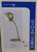 1 x Searchlight Magnetic Head Adjustable LED Table Lamp in Antique Brass- Switched - Brand New and