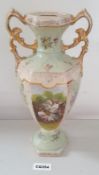 1 x Vintage English Edwardian A.G. Harley Jones Pottery Vase - Ref CQ354 E - DIMENSIONS: H34/L18 CM