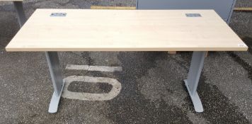 1 X BIRCH OFFICE DESK - H73 X W145 X D60 CMS - REF H561 - CL011 - LOCATION: Altrincham WA14