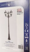 1 x Searchlight Capri 3 Light Outdoor & Garden Lamp Post - Rustic Brown Aluminium Finish With